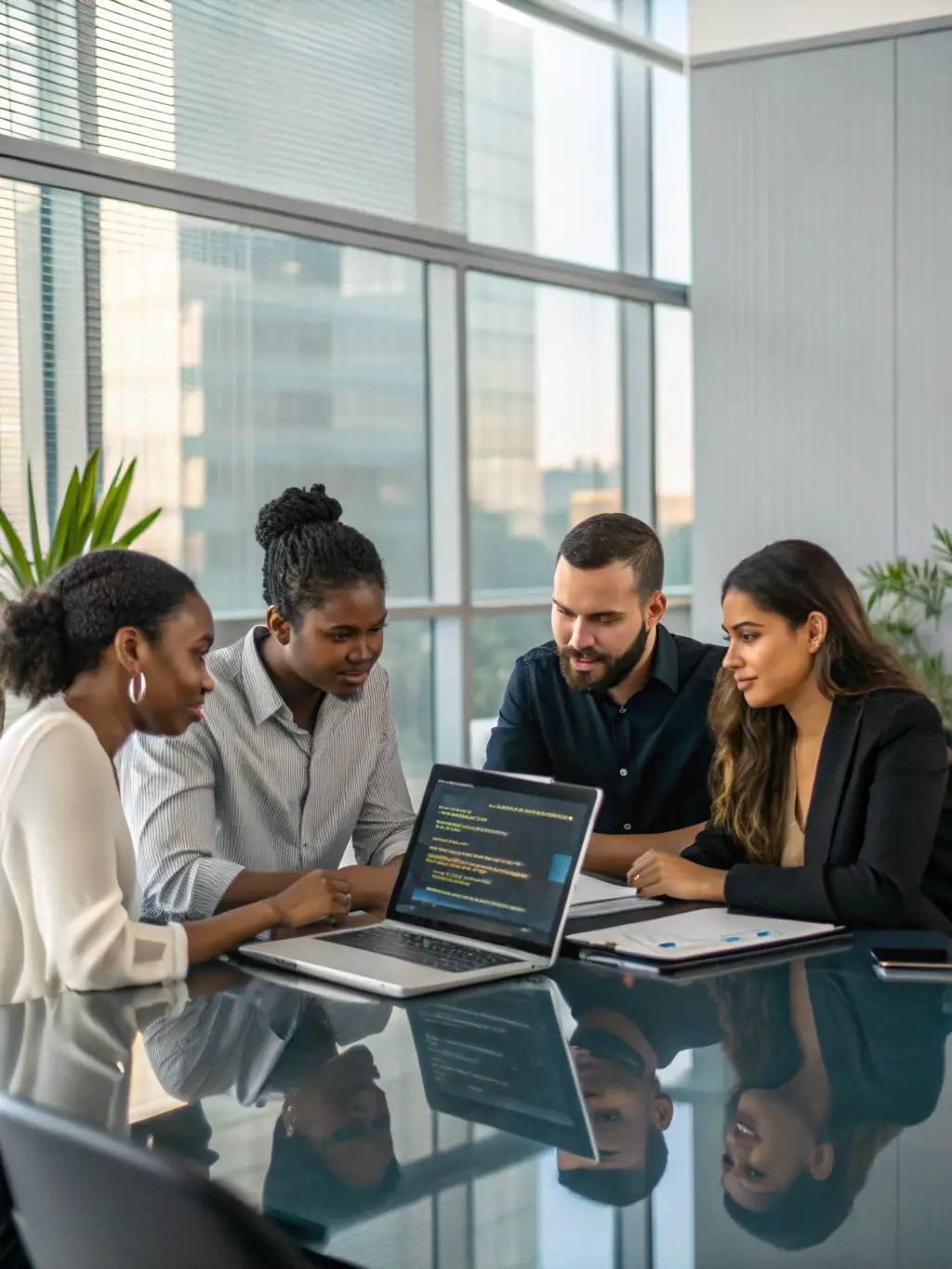 A team collaborating on system integration, demonstrating Musa Links' integration expertise.