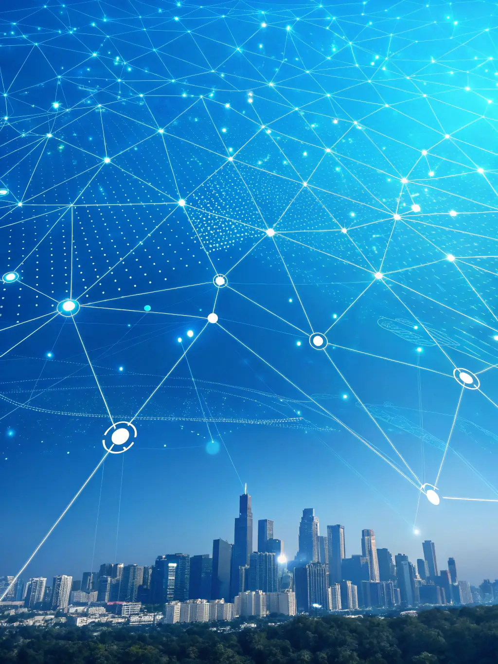 An image depicting interconnected systems and data flow, representing Musa Links' integration services.